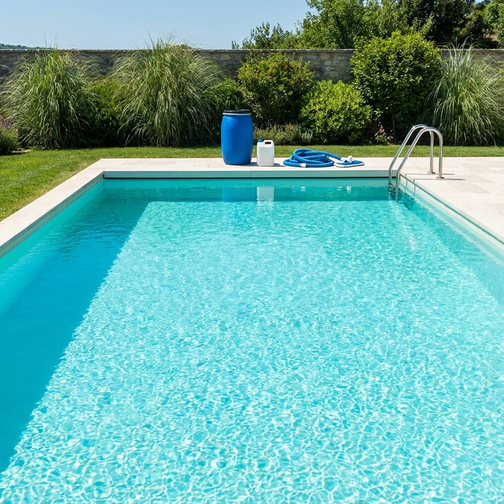 Piscina cristalina mantenida profesionalmente